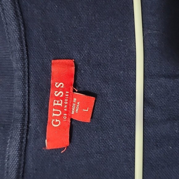 Guess Navy and Gray Striped Polo - Picture 2 of 4